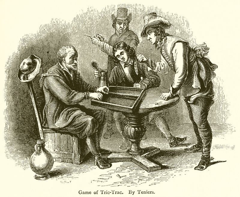 Gra w Tric-Trac. By Teniers autorstwa English School