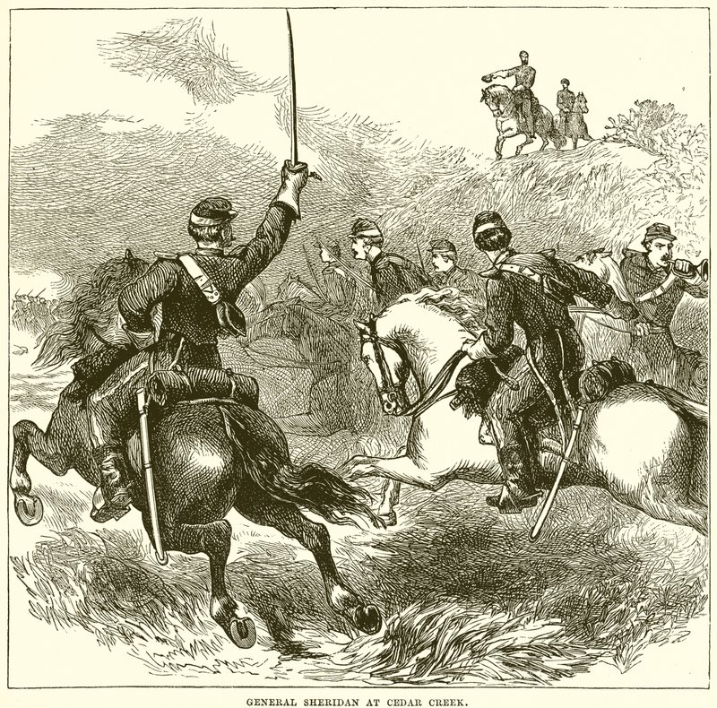 Generał Sheridan w Cedar Creek autorstwa English School