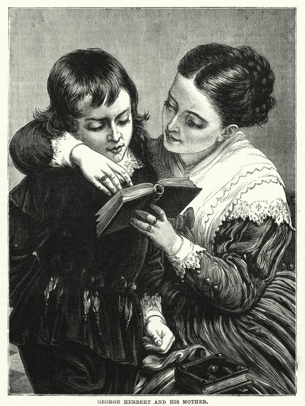 George Herbert i jego Matka (grafika) autorstwa English School