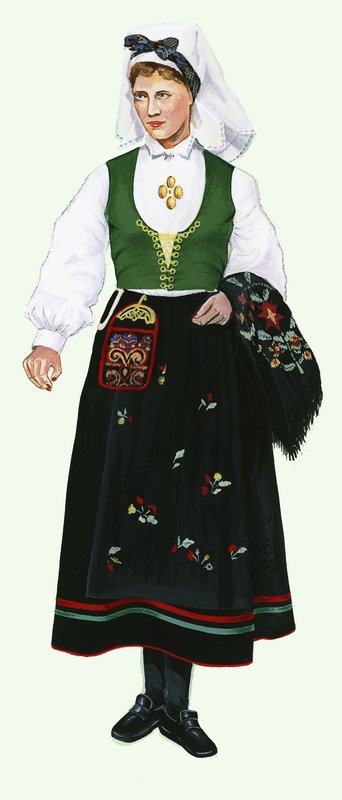 Dziewczyna w stroju ludowym autorstwa English School