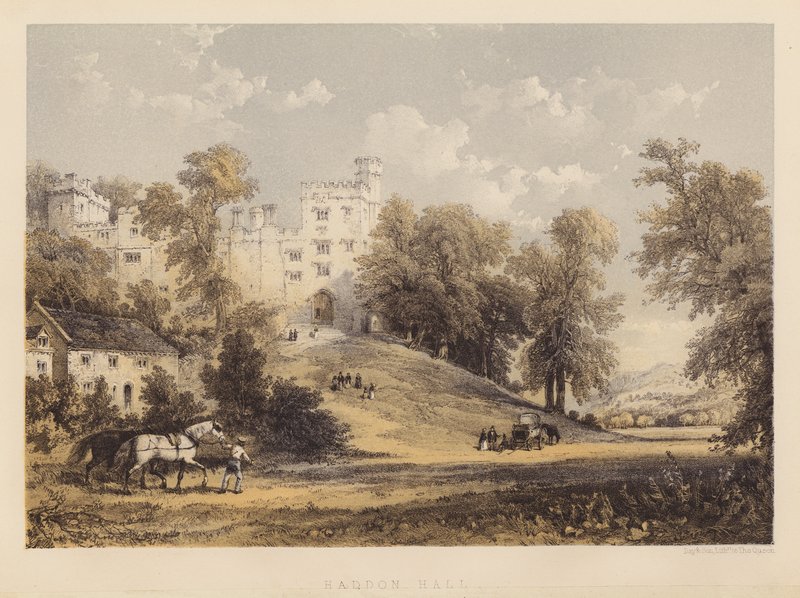 Haddon Hall (akwatinta) autorstwa English School