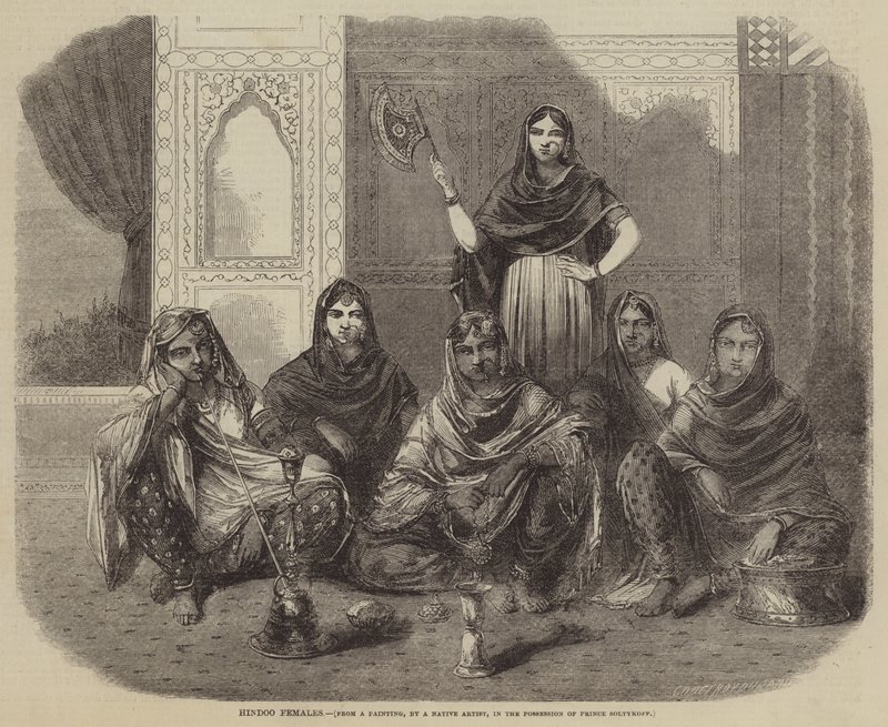 Hindoo samice (grawerowanie) autorstwa English School