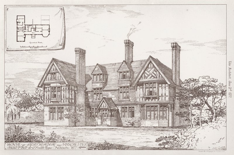 Dom w Northenden koło Manchesteru (grafika) autorstwa English School