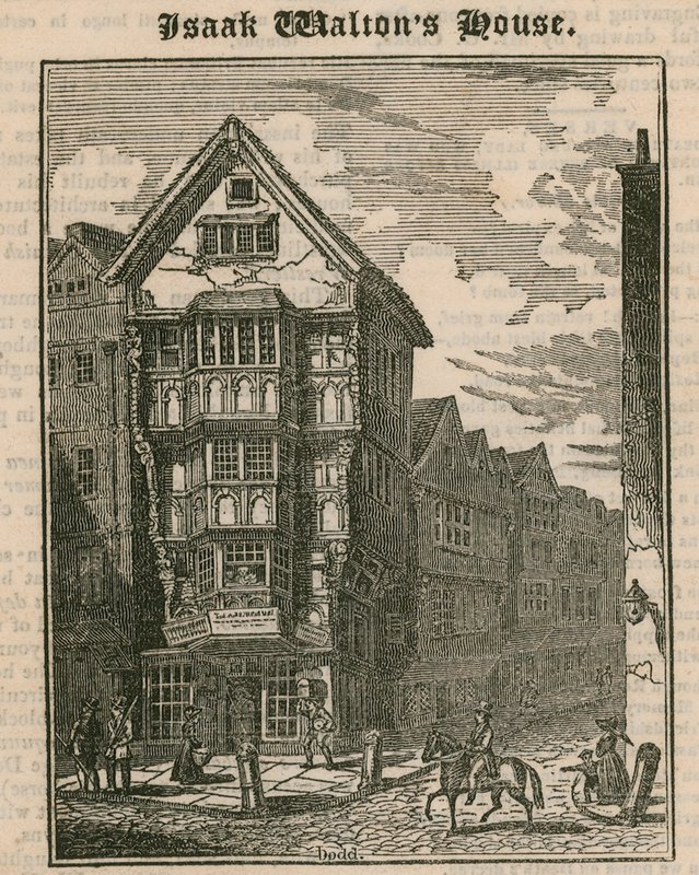 Isaak Waltons House, Fleet Street, Londyn autorstwa English School