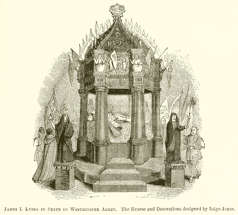 James I leżący w stanowym opactwie westminsterskim autorstwa English School
