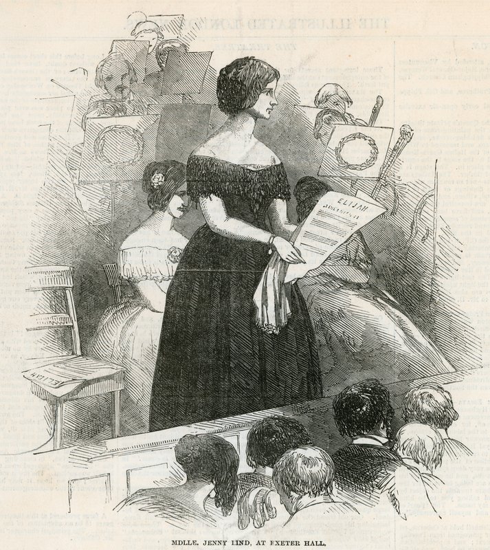 Jenny Lind w Exeter Hall autorstwa English School