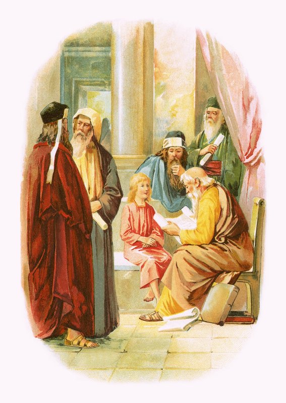 Jezus w świątyni autorstwa English School