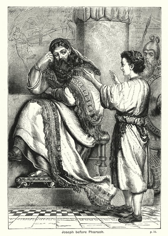 Józef przed faraonem (rycina) autorstwa English School