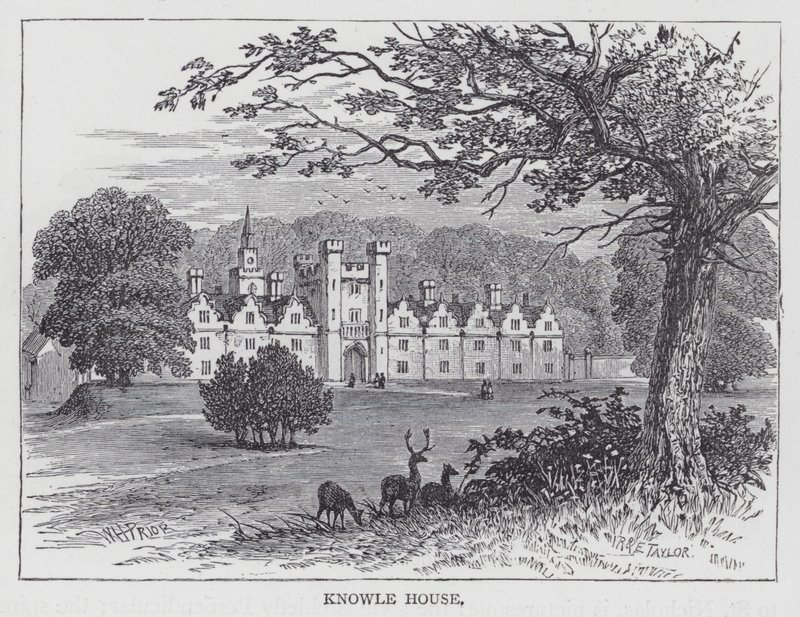 Dom Knowle (grawerowanie) autorstwa English School