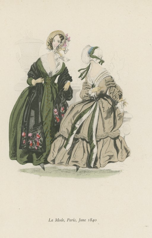 Moda, Paryż, czerwiec 1840 autorstwa English School
