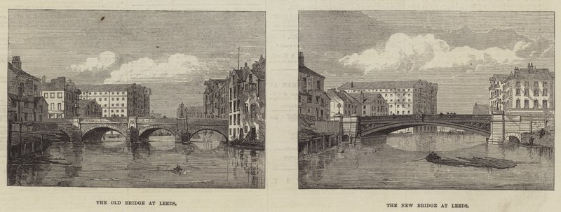 Leeds Bridge (grawerowanie) autorstwa English School