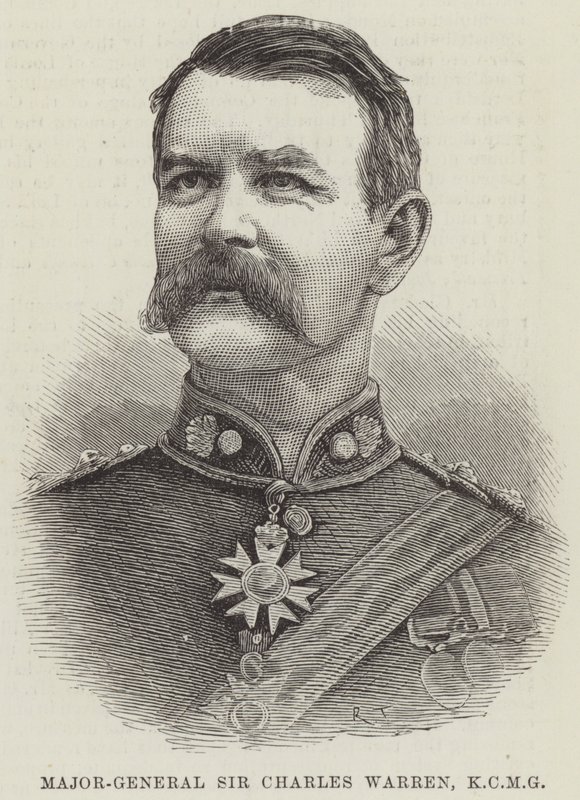 Generał dywizji Sir Charles Warren, KCMG (Grawerowanie) autorstwa English School