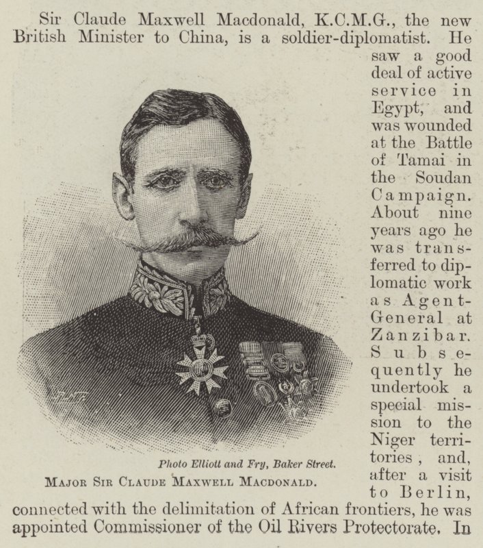 Major Sir Claude Maxwell Macdonald (grafika) autorstwa English School