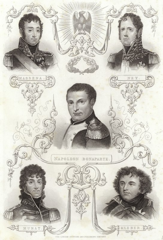 Massena, Ney, Napoleon Bonaparte, Murat i Kleber autorstwa English School