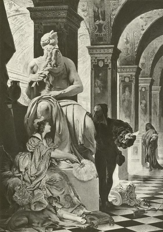 Michael Angelo i Vittoria Colonna (wklęsłodruk) autorstwa English School