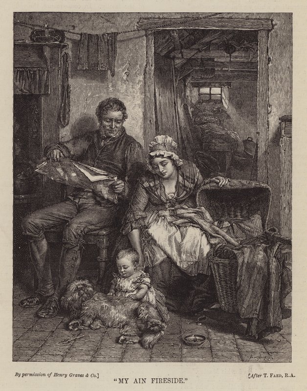 "My Ain Fireside" (grawerunek) autorstwa English School