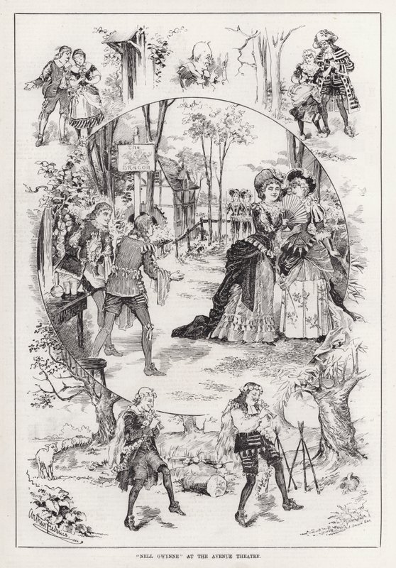 „Nell Gwynne” w Avenue Theatre (grafika) autorstwa English School