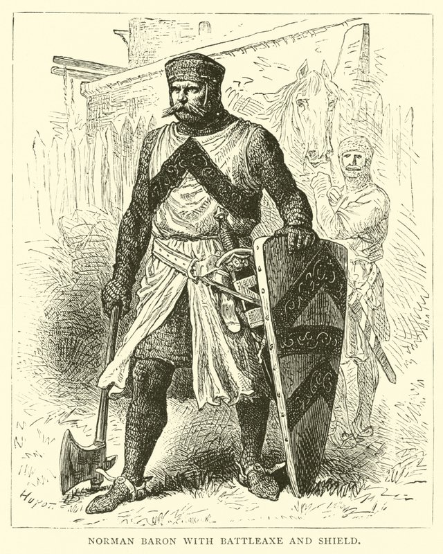 Norman Baron z toporem i tarczą autorstwa English School