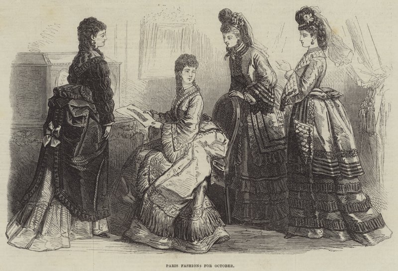 Paris Fashions na październik (grawerowanie) autorstwa English School
