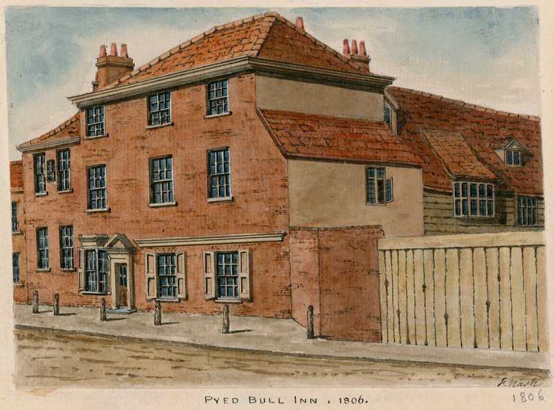 Pied Bull Inn, Islington (wc na papierze) autorstwa English School
