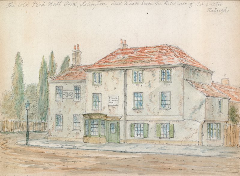 Pied Bull Inn, Islington (wc na papierze) autorstwa English School