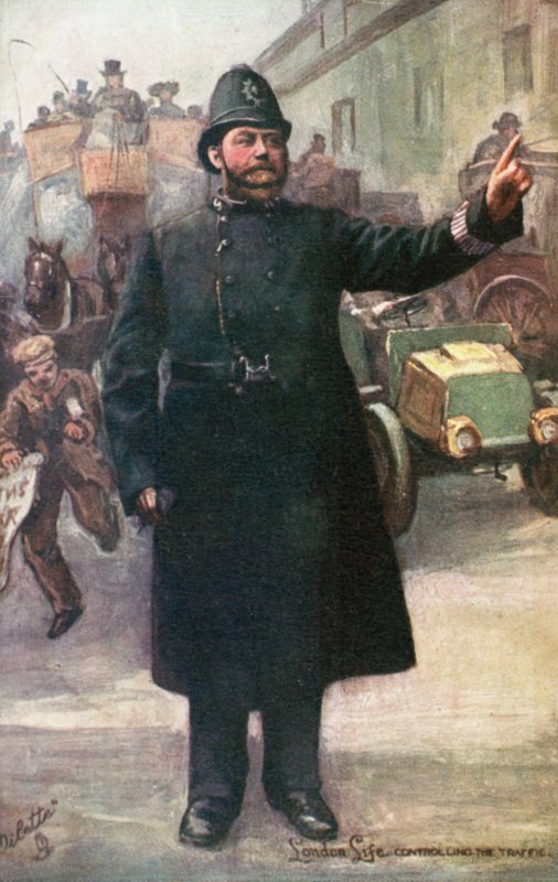 Policjant kontrolujący ruch autorstwa English School