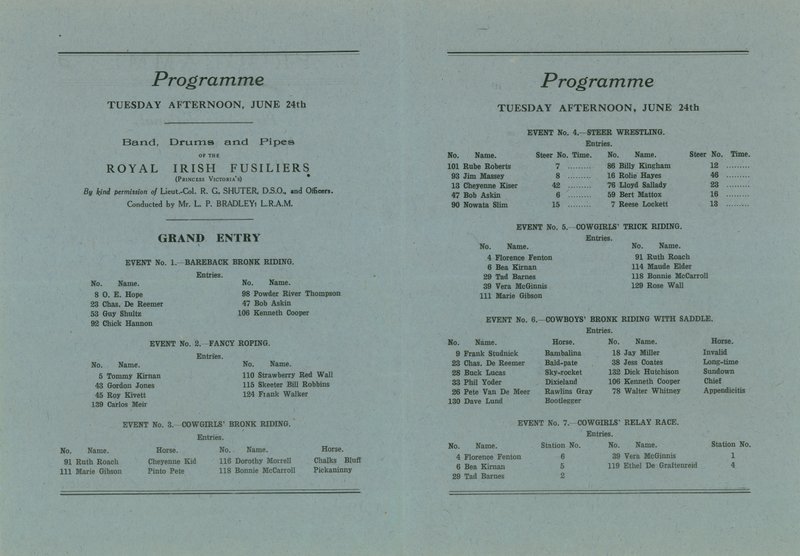 Program pierwszego międzynarodowego Rodeo autorstwa English School