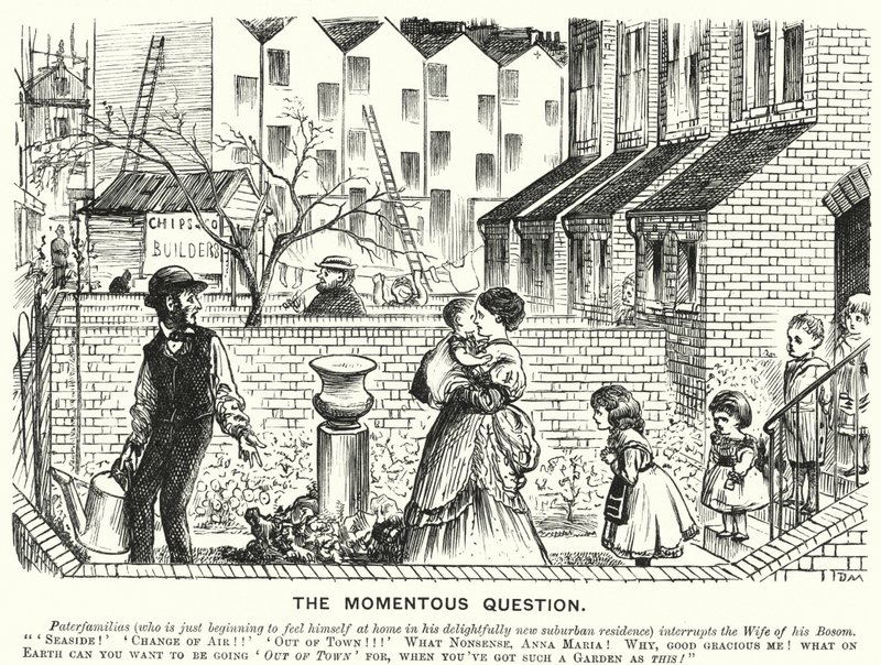 Punch cartoon: The Momentous Question (grawerunek) autorstwa English School