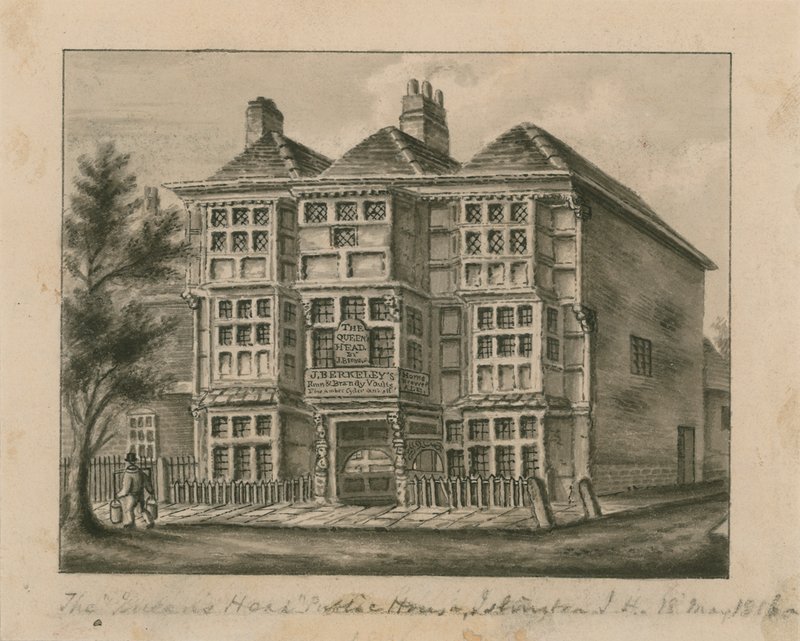 Queens Head, Islington (wc na papierze) autorstwa English School