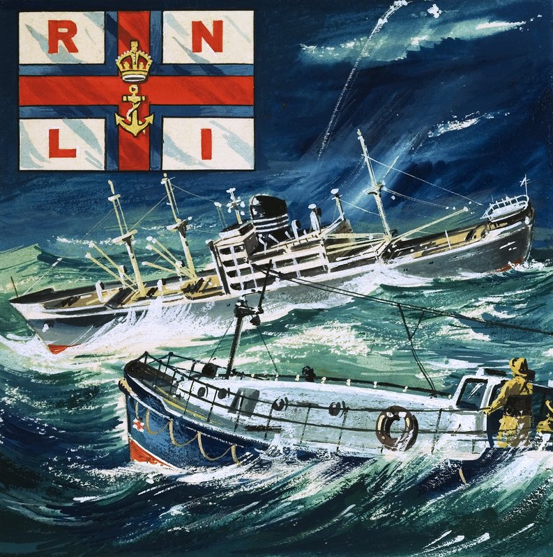 R.N.L.I. Royal Naval Lifeboat Instytucja autorstwa English School