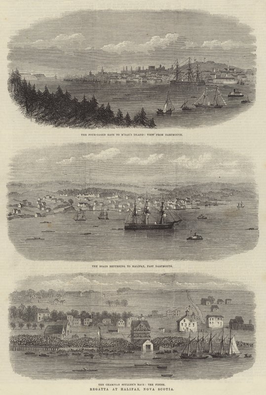 Regaty w Halifax w Nowej Szkocji (grawerowanie) autorstwa English School