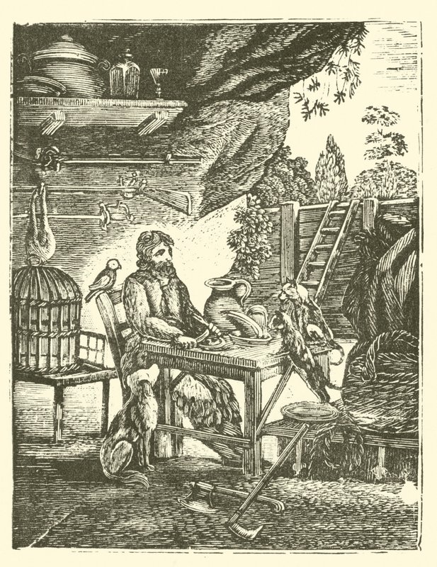 Robinson Crusoe (drzewryt) autorstwa English School