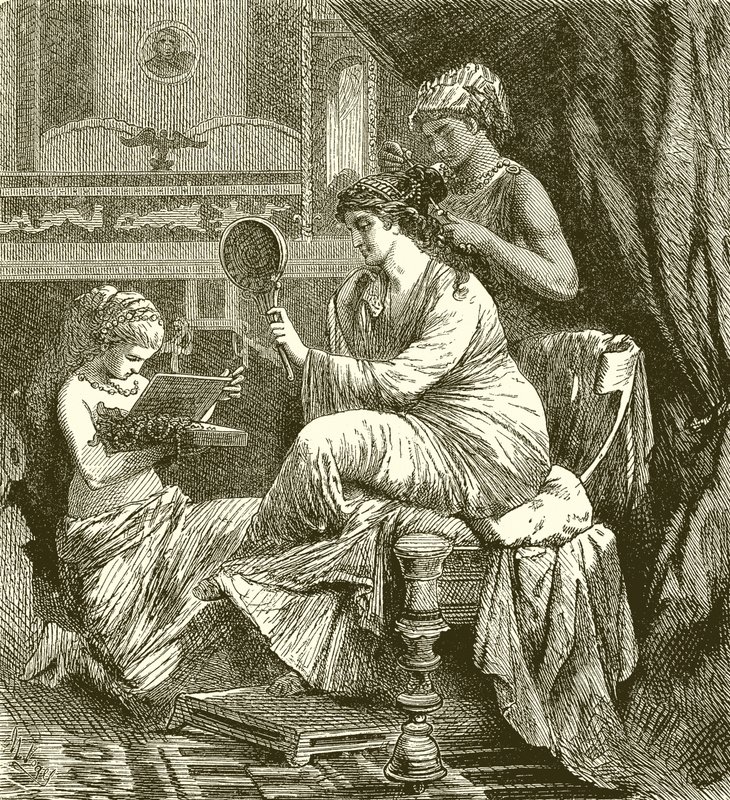 Rzymska dama w swojej toalecie autorstwa English School