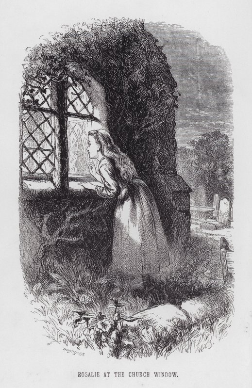 Rosalie przy oknie kościoła (rycina) autorstwa English School