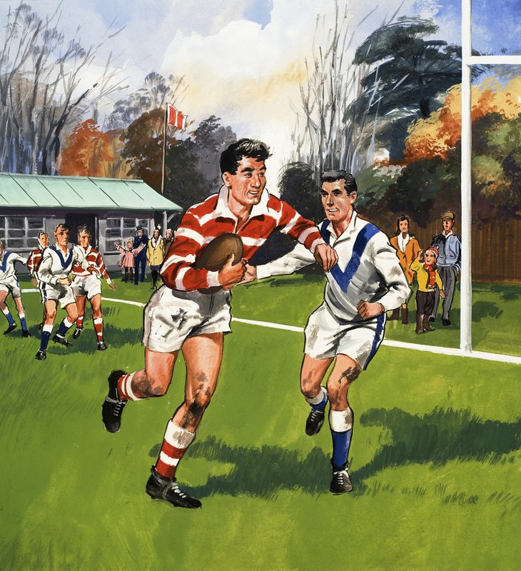 Gracze rugby autorstwa English School