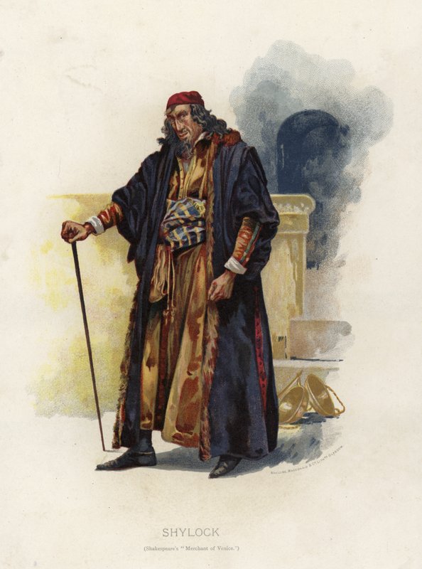 Shylock, z Kupca weneckiego Szekspira autorstwa English School