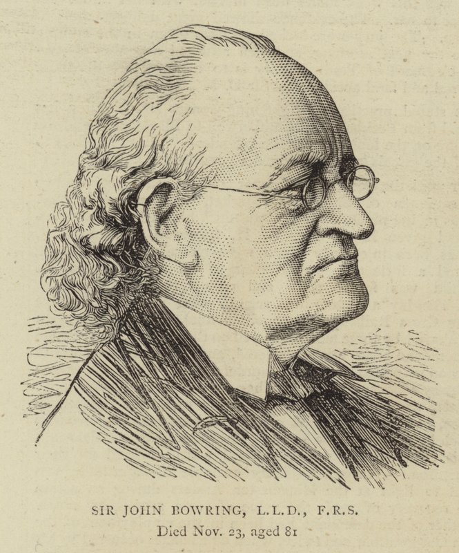 Sir John Bowring, LLD, FRS (grawerowanie) autorstwa English School