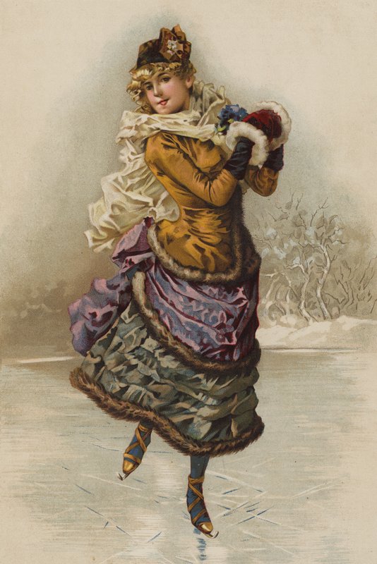 Skating (chromolitho) autorstwa English School