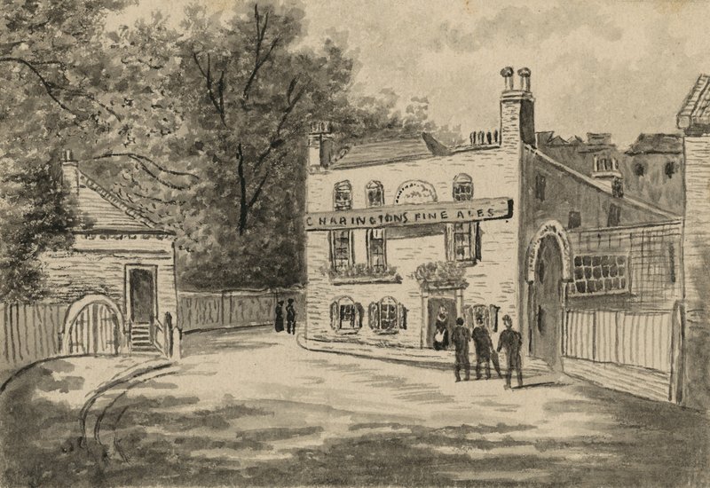 Spaniards Inn, Hampstead, Londyn (wc na papierze) autorstwa English School