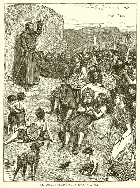 Głoszenie św. Kolumba w Ionie, 564 r. autorstwa English School