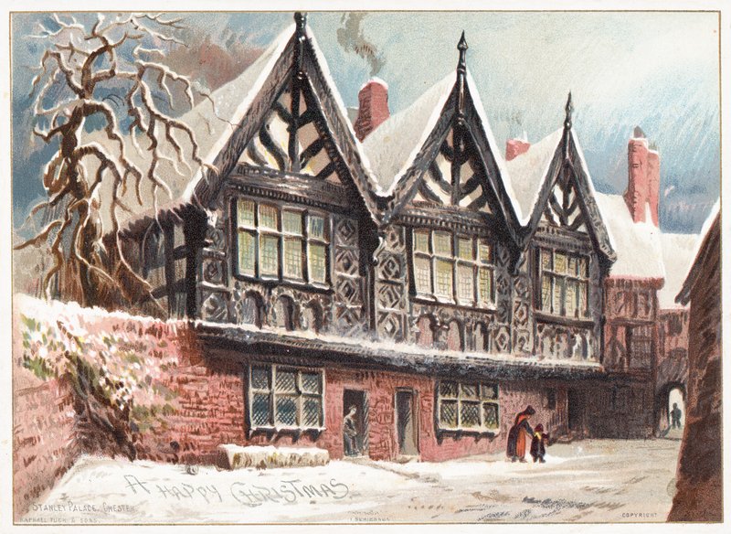 Pałac Stanleya, Chester, Kartka Świąteczna autorstwa English School