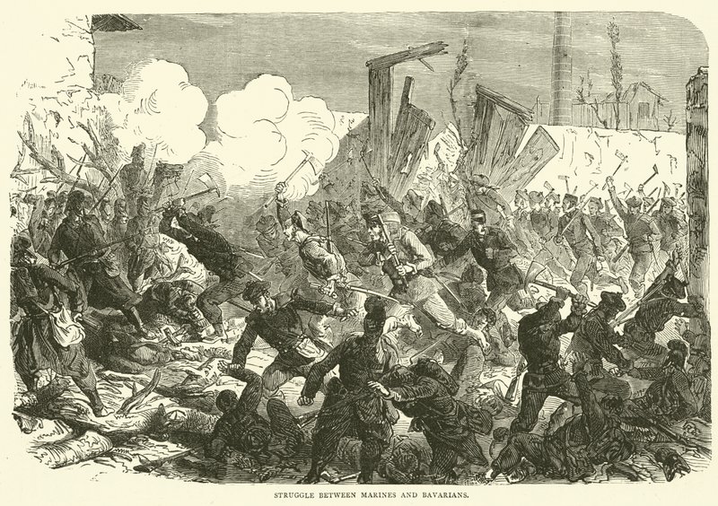 Walka marines i Bawarczyków, grudzień 1870 r autorstwa English School