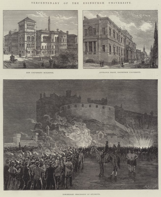 Tercentenary of the Edinburgh University (grafika) autorstwa English School