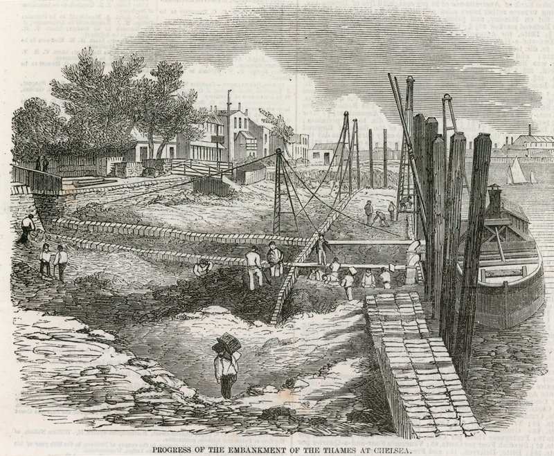 Thames Embankment w Chelsea autorstwa English School
