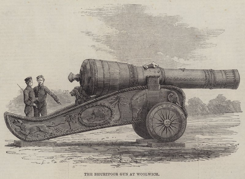 Pistolet Bhurtpore w Woolwich (grawerowanie) autorstwa English School