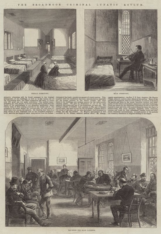 Broadmoor Criminal Lunatic Asylum (rycina) autorstwa English School