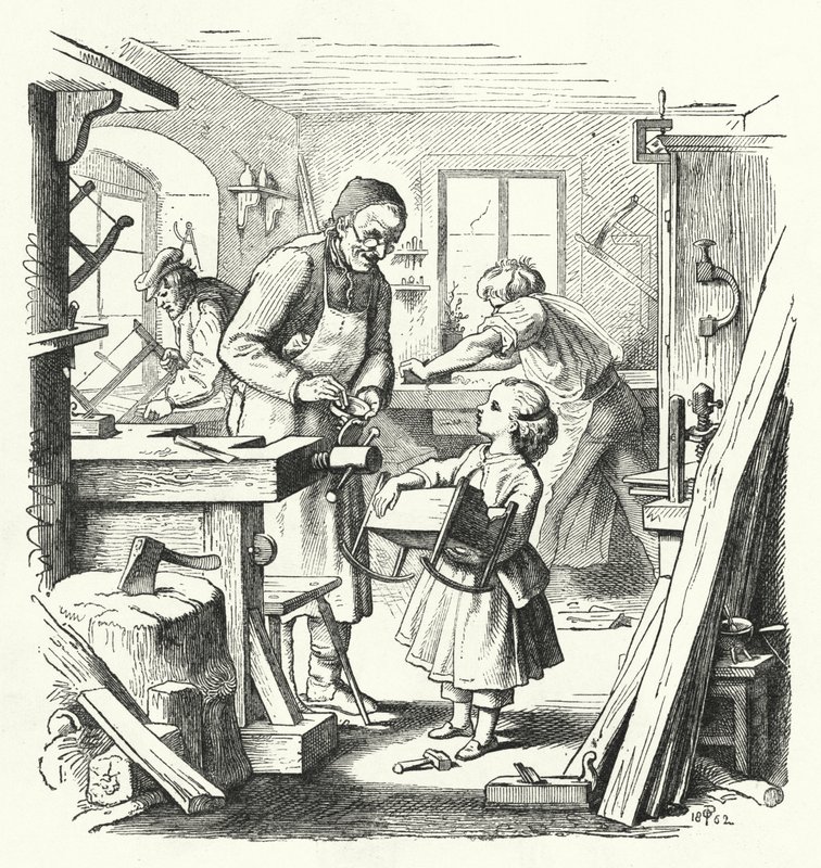 Rozbita kołyska (grawerunek) autorstwa English School