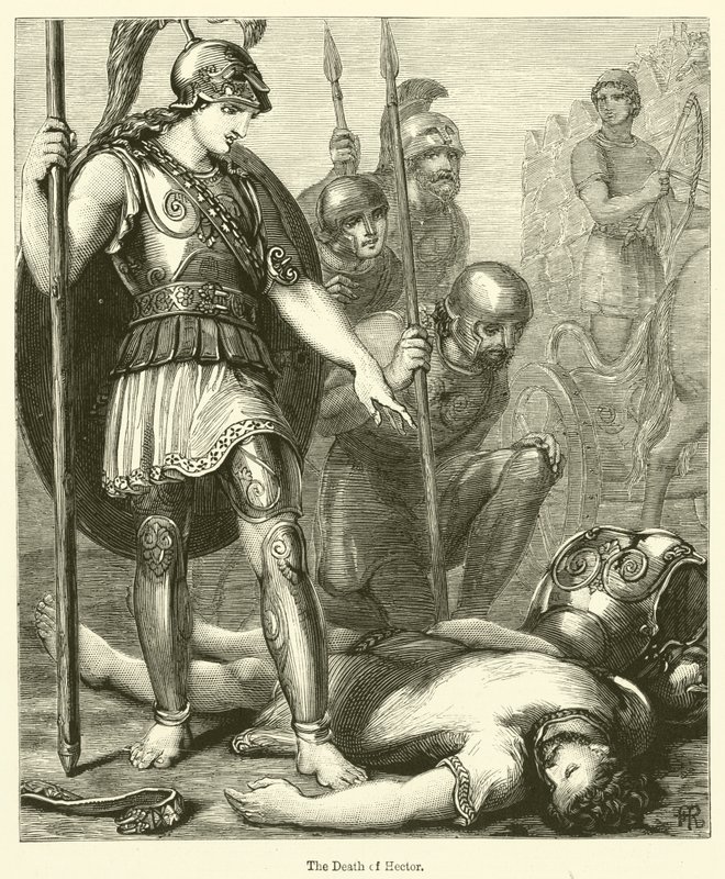 Śmierć Hectora (rycina) autorstwa English School