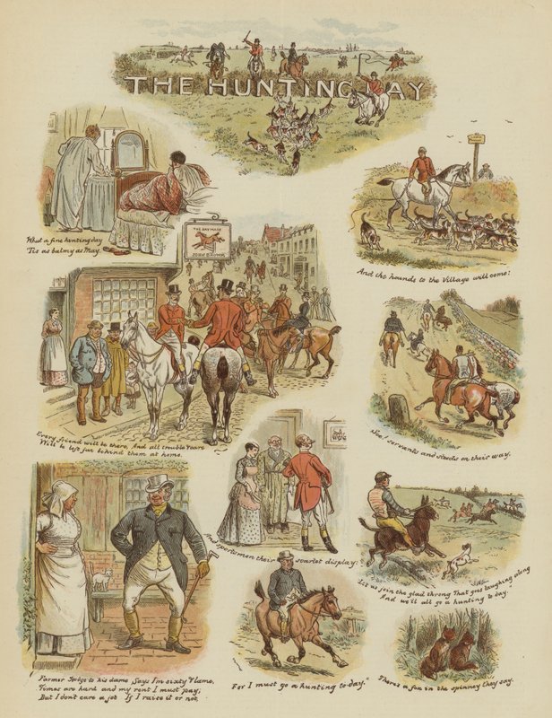Dzień polowania (chromolitho) autorstwa English School