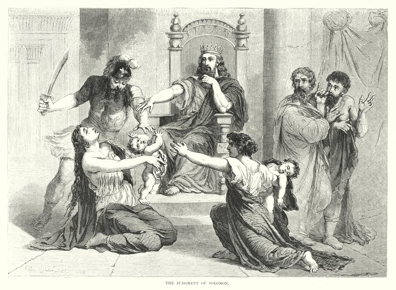 Wyrok Salomona (rycina) autorstwa English School